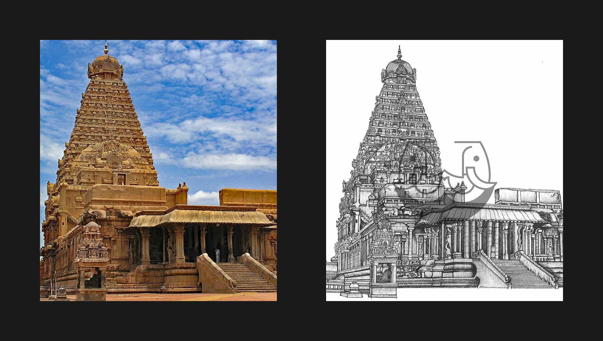 How to Draw - One point perspective - Thanjavur Temple - YouTube