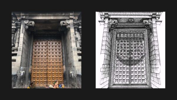 Kapaleeshwarar (Kabali) Temple Door side-by-side